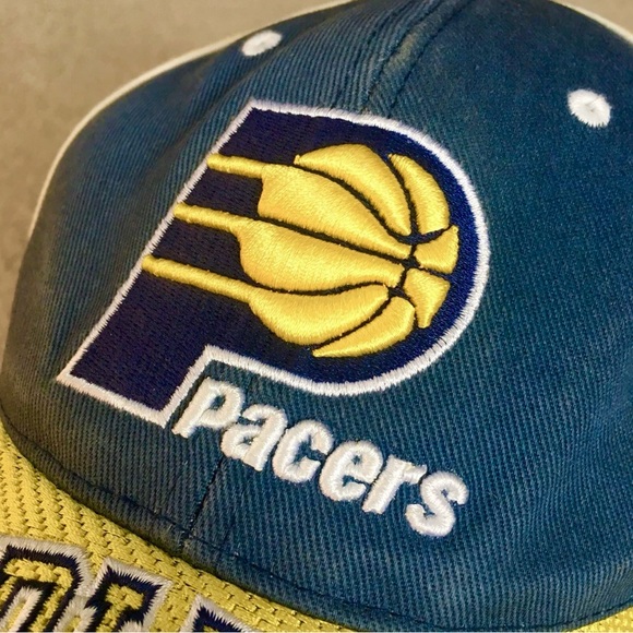 Vintage 1990s NBA INDIANA PACERS Embroidered Team Hat Cap Adjustable Strapback - Picture 11 of 13